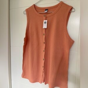 NWT Old Navy Orange Sleeveless Ribbed Top